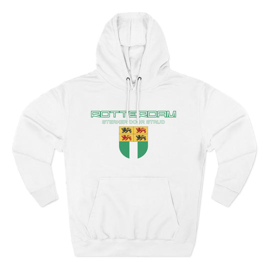 Rotterdam Hoodie — 'Rotterdam', 'Sterker door strijd', 'coat of arms'.