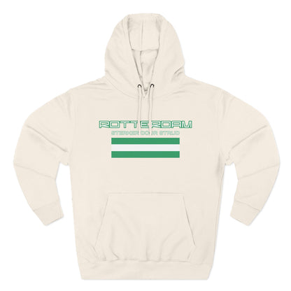 Rotterdam Hoodie — 'Rotterdam', 'Sterker door strijd', 'flag' (small).