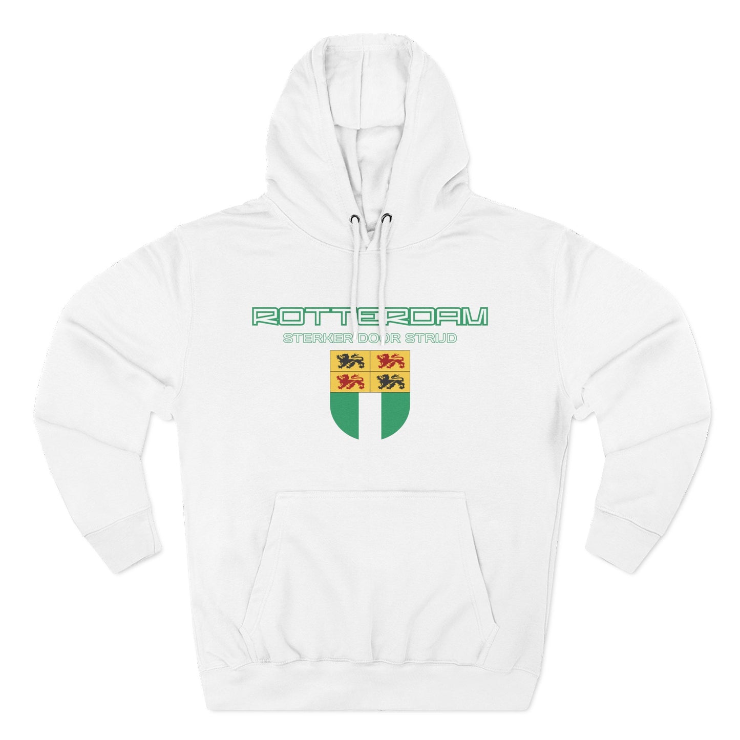 Rotterdam Hoodie — 'Rotterdam', 'Sterker door strijd', 'coat of arms'.