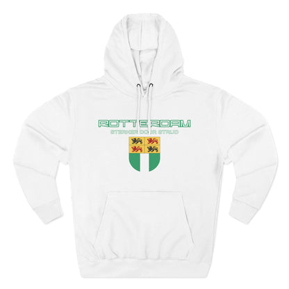 Rotterdam Hoodie — 'Rotterdam', 'Sterker door strijd', 'coat of arms'.
