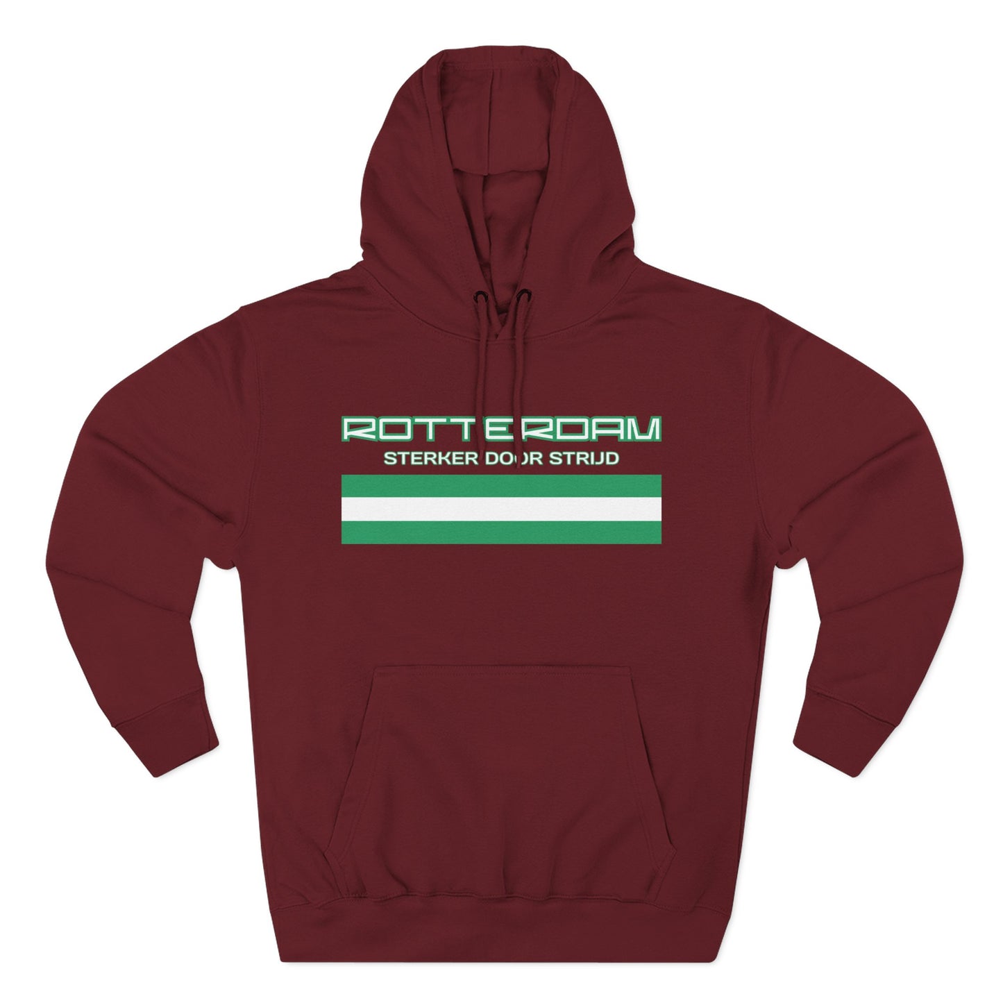 Rotterdam Hoodie — 'Rotterdam', 'Sterker door strijd', 'flag'.