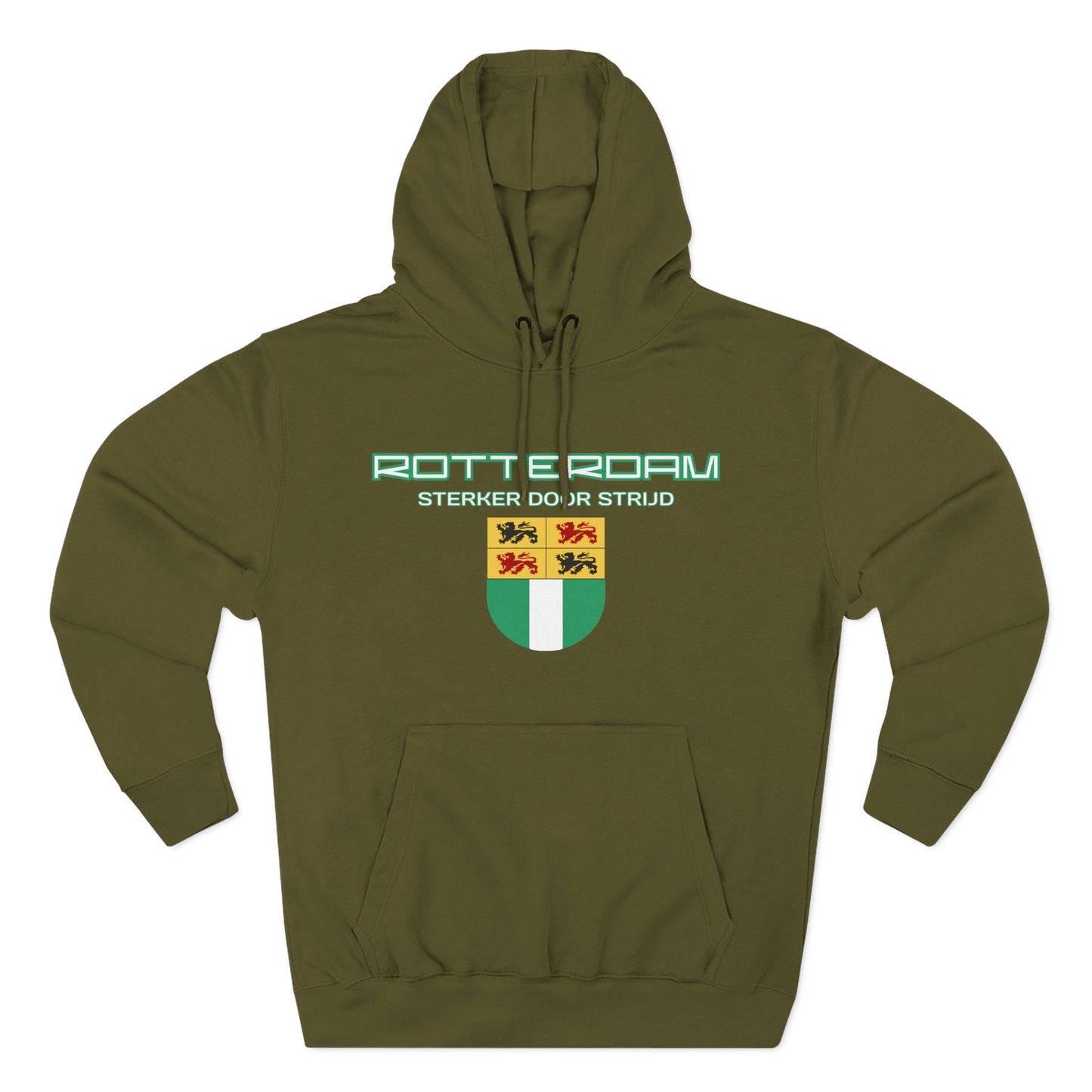 Rotterdam Hoodie — 'Rotterdam', 'Sterker door strijd', 'coat of arms'.