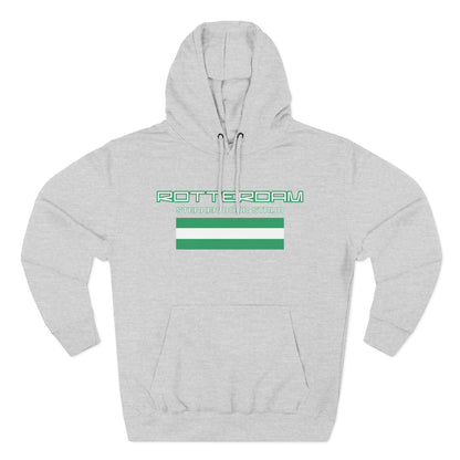 Rotterdam Hoodie — 'Rotterdam', 'Sterker door strijd', 'flag' (small).