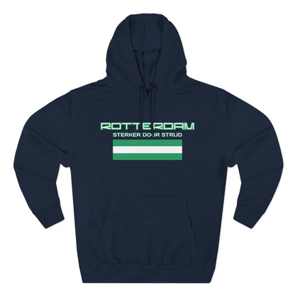 Rotterdam Hoodie — 'Rotterdam', 'Sterker door strijd', 'flag' (small).