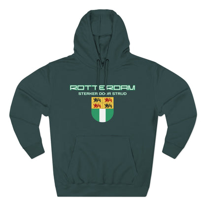 Rotterdam Hoodie — 'Rotterdam', 'Sterker door strijd', 'coat of arms'.