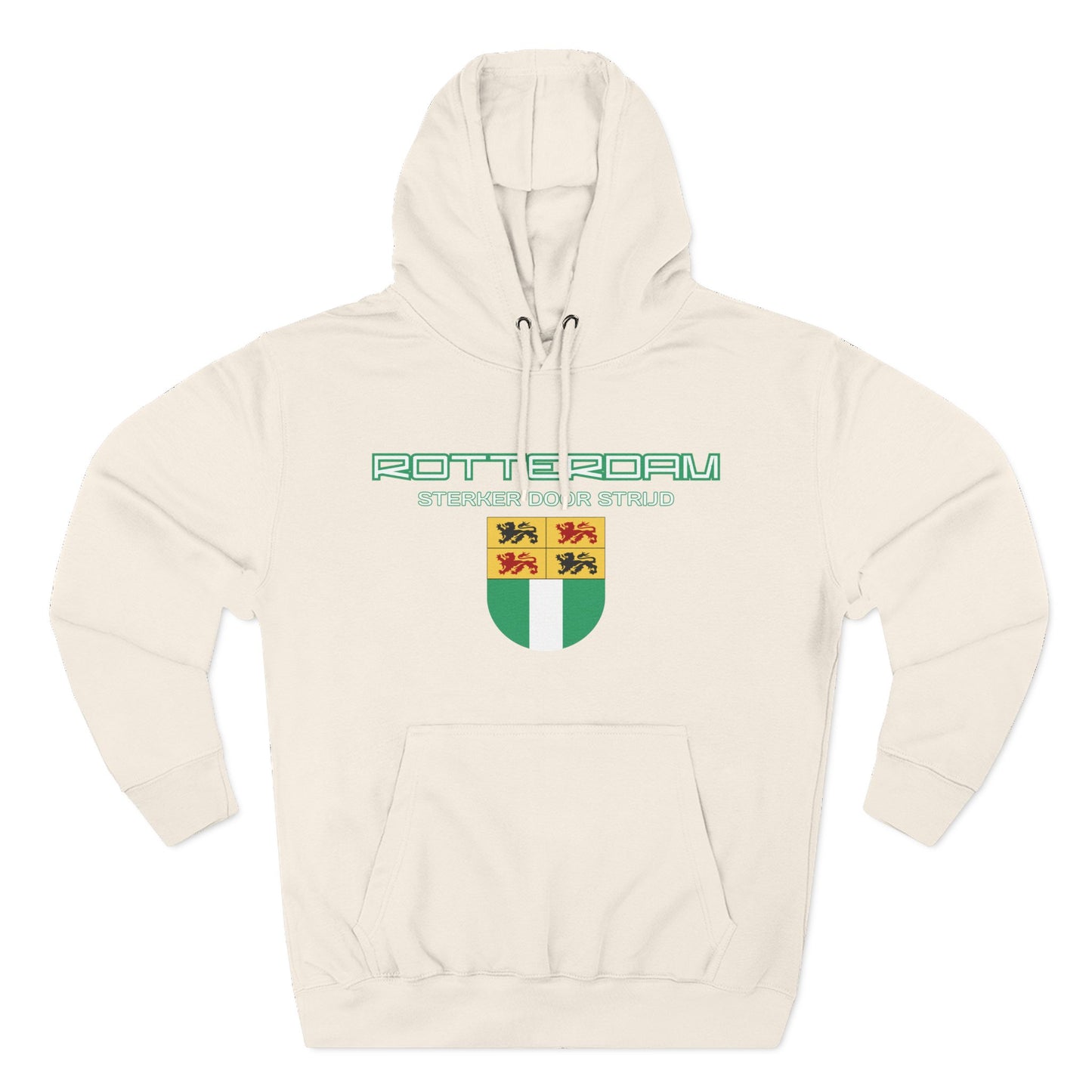Rotterdam Hoodie — 'Rotterdam', 'Sterker door strijd', 'coat of arms'.