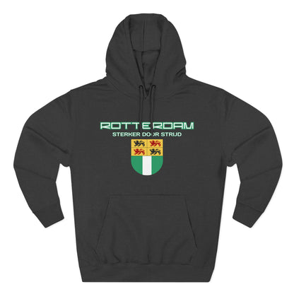 Rotterdam Hoodie — 'Rotterdam', 'Sterker door strijd', 'coat of arms'.