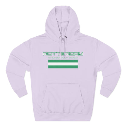 Rotterdam Hoodie — 'Rotterdam', 'Sterker door strijd', 'flag' (small).