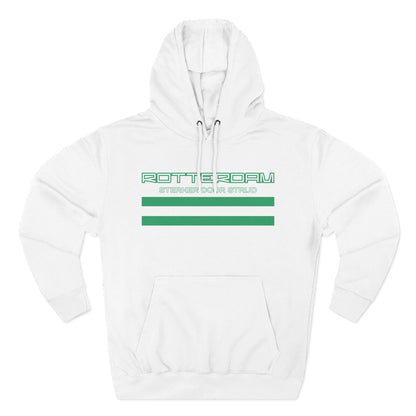 Rotterdam Hoodie — 'Rotterdam', 'Sterker door strijd', 'flag'.