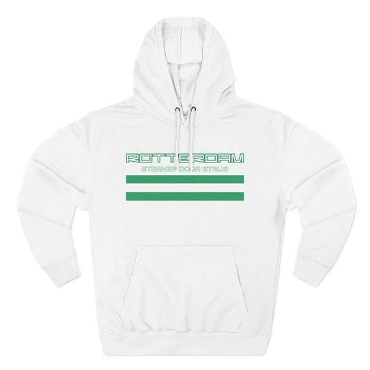Rotterdam Hoodie — 'Rotterdam', 'Sterker door strijd', 'flag'.