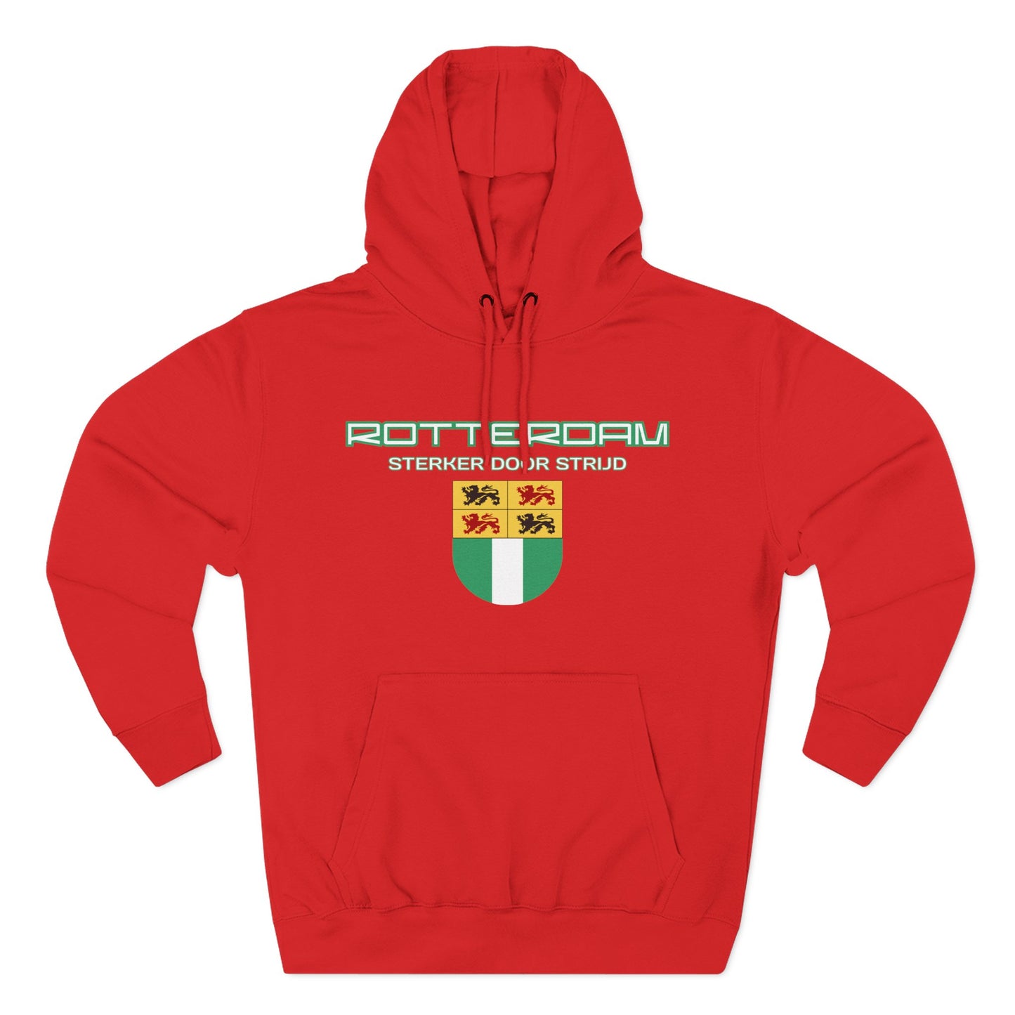 Rotterdam Hoodie — 'Rotterdam', 'Sterker door strijd', 'coat of arms'.