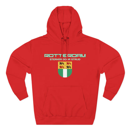 Rotterdam Hoodie — 'Rotterdam', 'Sterker door strijd', 'coat of arms'.