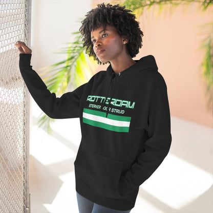Rotterdam Hoodie — 'Rotterdam', 'Sterker door strijd', 'flag'.