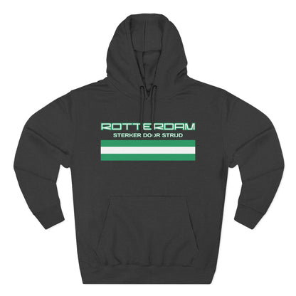 Rotterdam Hoodie — 'Rotterdam', 'Sterker door strijd', 'flag'.