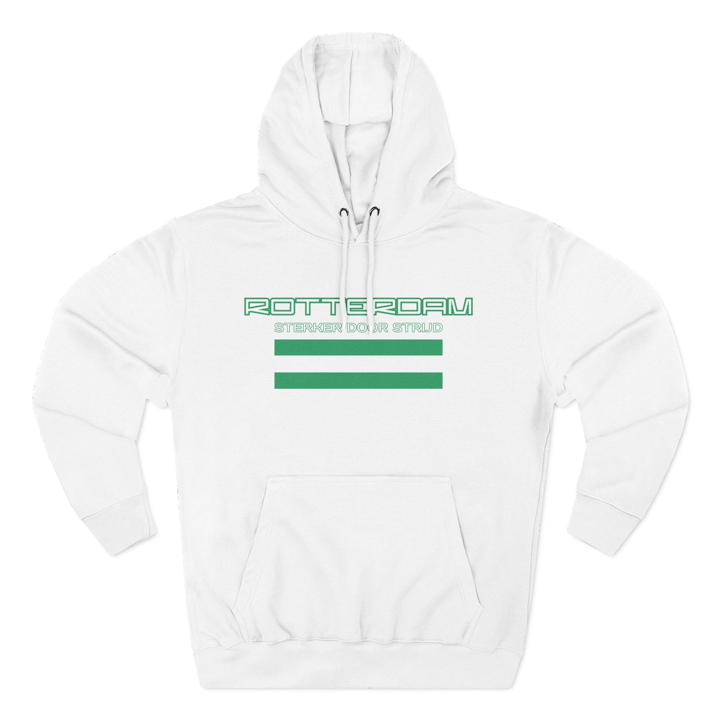 Rotterdam Hoodie — 'Rotterdam', 'Sterker door strijd', 'flag' (small).