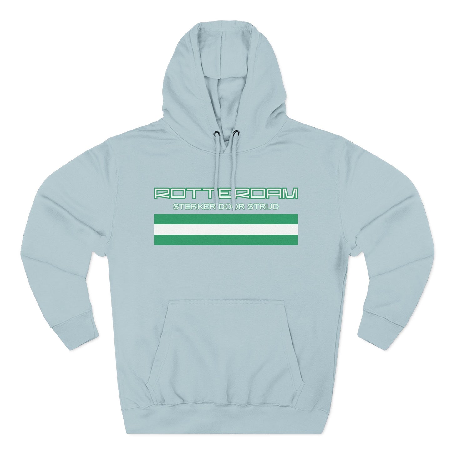 Rotterdam Hoodie — 'Rotterdam', 'Sterker door strijd', 'flag'.
