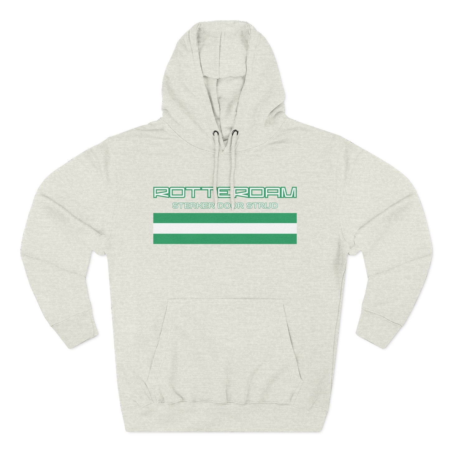 Rotterdam Hoodie — 'Rotterdam', 'Sterker door strijd', 'flag'.