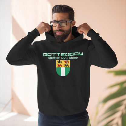 Rotterdam Hoodie — 'Rotterdam', 'Sterker door strijd', 'coat of arms'.