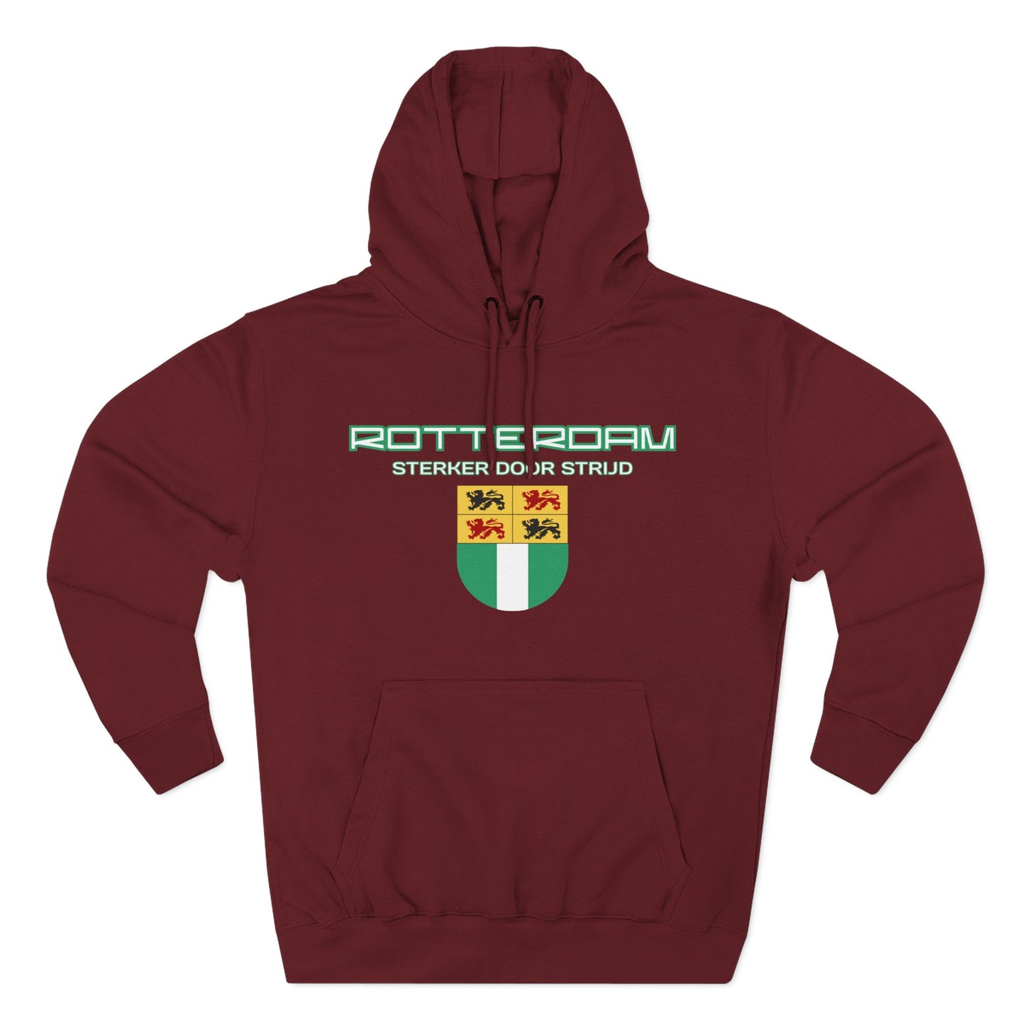 Rotterdam Hoodie — 'Rotterdam', 'Sterker door strijd', 'coat of arms'.