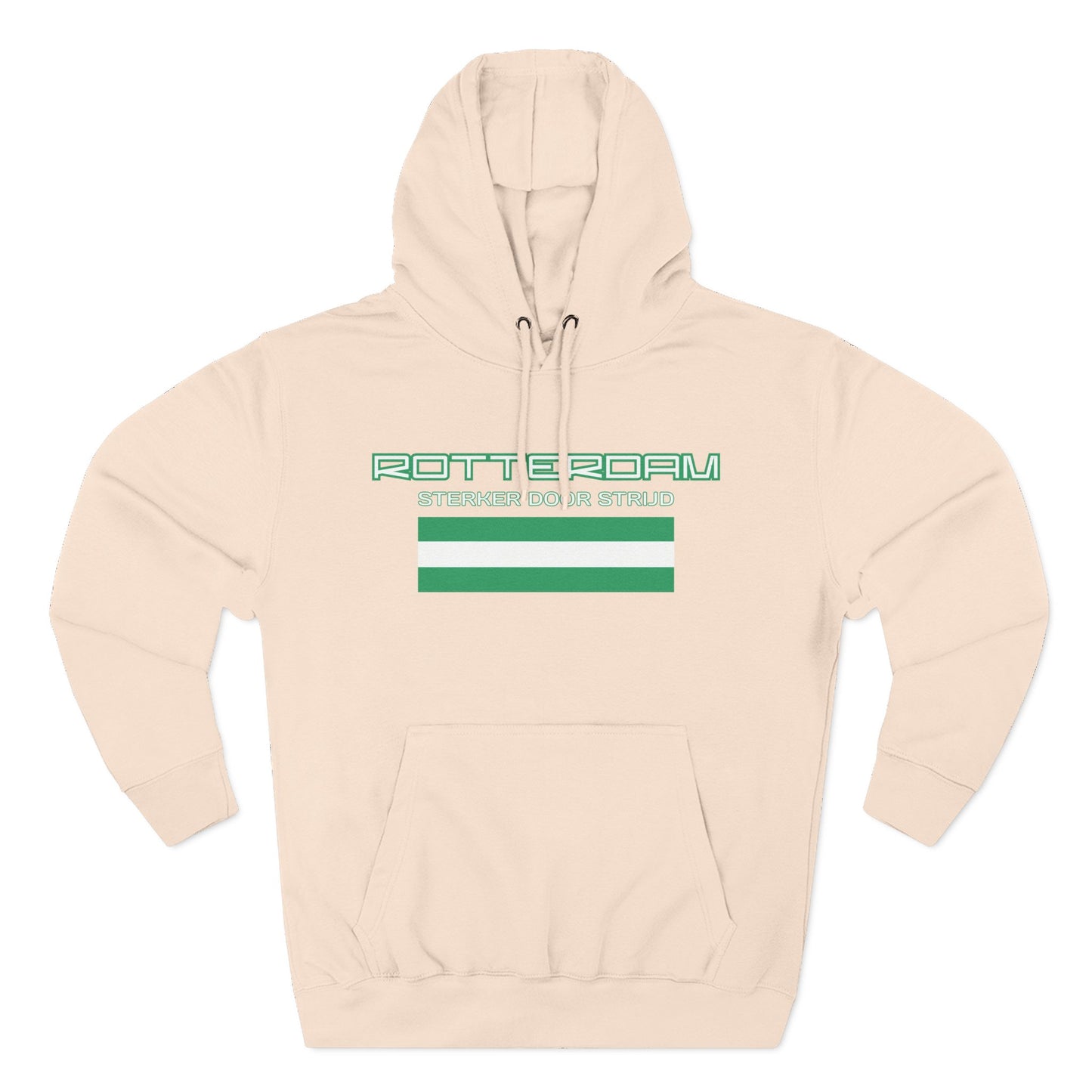 Rotterdam Hoodie — 'Rotterdam', 'Sterker door strijd', 'flag' (small).